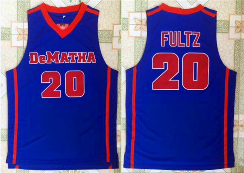 Men University of Dematha #20 Fultz Blue NBA NCAA Jerseys->->NCAA Jersey